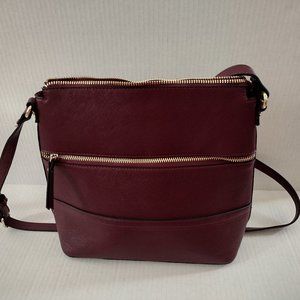 Burgundy Crossover Body Purse with 20 slot Wallet - New Condition